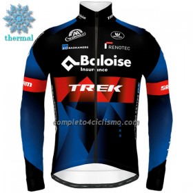 Maglia 2022 Baloise-Trek Lions Black Manica Lunga Winter Invernale Rosso Blu